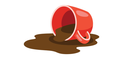 Spilled Coffee From Red Cup