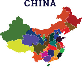 Map of China, Map of China states, 