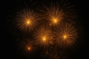 Naklejka premium Nighttime celebration with fireworks lighting up the dark sky