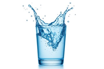 Refreshing splash of blue water