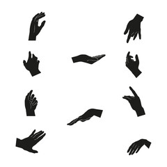 hand silhouette set