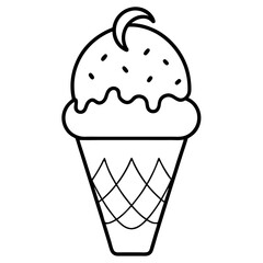 Ice creem line art vector