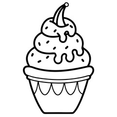 Ice creem line art vector