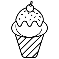Ice creem line art vector