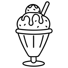 Ice creem line art vector
