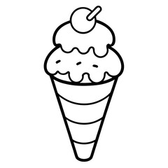 Ice creem line art vector