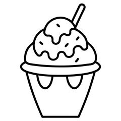 Ice creem line art vector