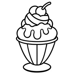 Ice creem line art vector