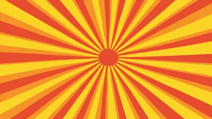 Obraz premium Abstract sunburst design with alternating yellow and orange rays from center