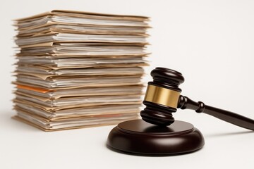 Legal decision-making with gavel and documents