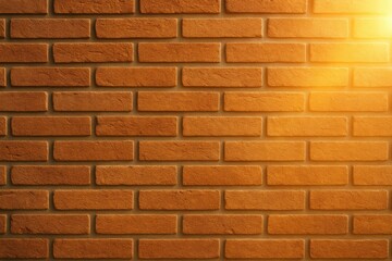 Obraz premium Designer's wallpaper featuring a brick pattern set against a vibrant orange backdrop with a rectangular photo showcasing a solar flare on the right side