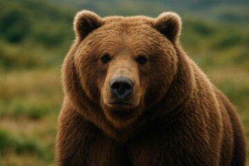 Fototapeta premium Close-up of a brown bear's face