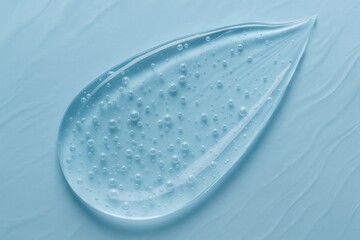 Close-up of bubbly transparent face gel with creamy texture