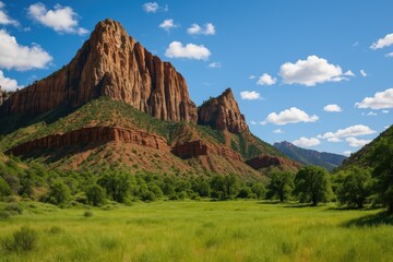Obraz premium Majestic cliffs formed by sandstone towering high above the landscape