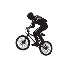 Fototapeta premium Black Silhouette B M X Rider Performing a Trick Bike Jump Action Sport Extreme Sports Bicycle Silhouette Illustration