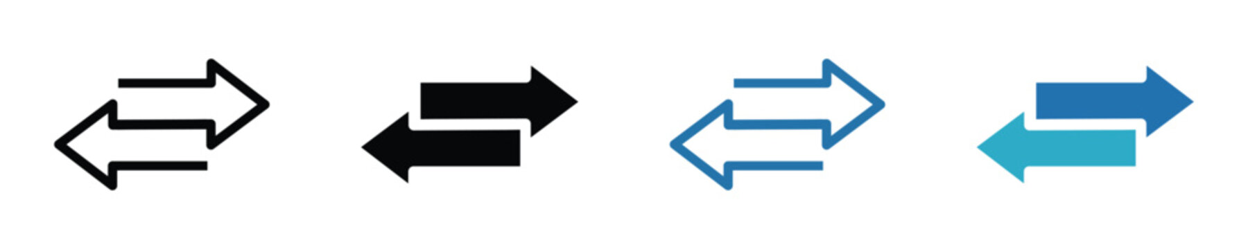 Double arrow icon, two side symbol, arrows transfer icon, exchange arrow icons - Swap icon with two arrows , vector illustration . 