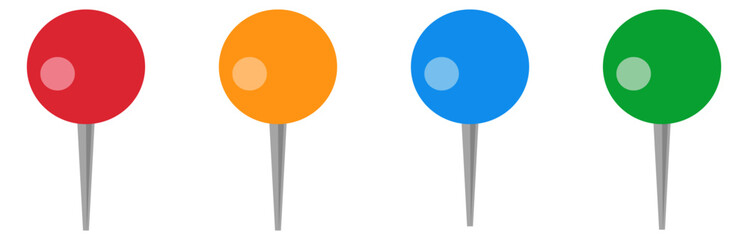 押しピンカラフルアイコンイラスト素材丸