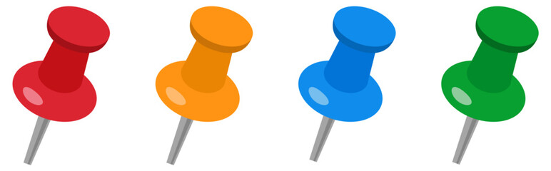 押しピンカラフルアイコンイラスト素材斜め © marutan