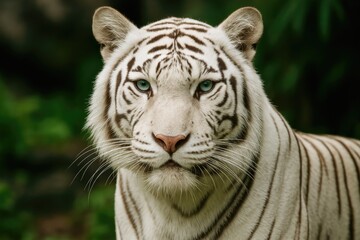 The white tiger Cheshire at the zoo exhibit