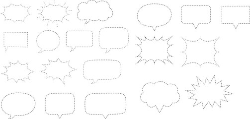 Obraz premium Set of Dotted Line Speech Bubble for Decoration
