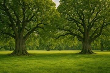 Fototapeta premium Three legendary mystical trees in a peaceful park