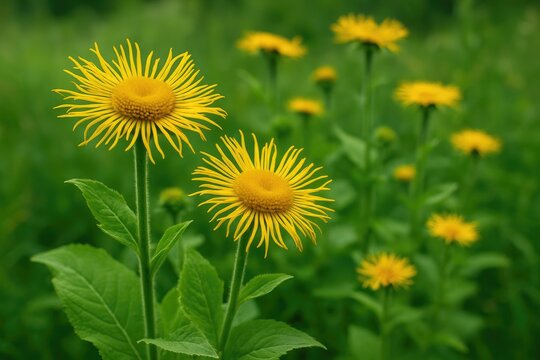 The wild habitat of the valuable medicinal plant Inula helenium