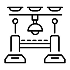An outline style icon depicting doubling machine