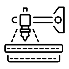 A linear style icon representing fabric cutter
