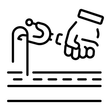 A linear style icon representing seam unpicker