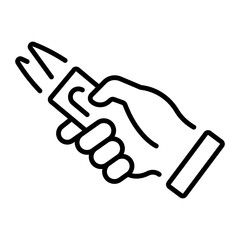 An outline style icon depicting sewing clipper