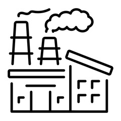 A line style icon showing textile industry