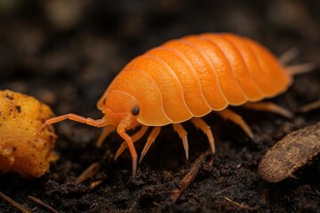 Orange woodlouse in its natural habitat