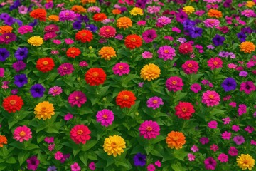 A Vibrant and Colorful Flower Garden