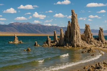 Stunning capture of mineral deposits at a unique lake