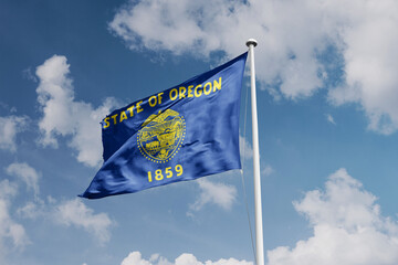 Oregon flag - USA American states all flags - State flags of United States of America- Regions flag