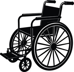 Fototapeta premium Clean silhouette of a person using a wheelchair for accessibility design