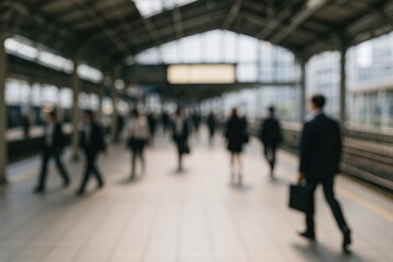 A hazy image of a train terminal