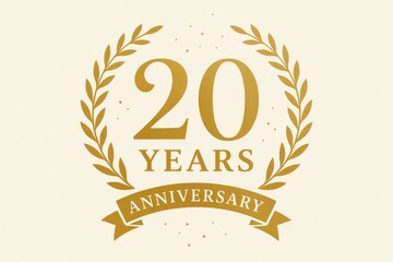 20 Years of Commemoration: Elegant Logo Design for Anniversary Event