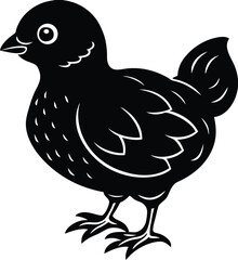 Adorable baby chick standing happily in a simple clean vector illustration