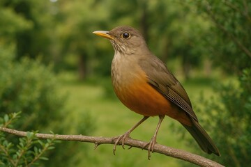 A stunning bird perched amidst lush foliage