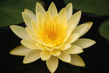 Detailed close-up of a water lily blossom