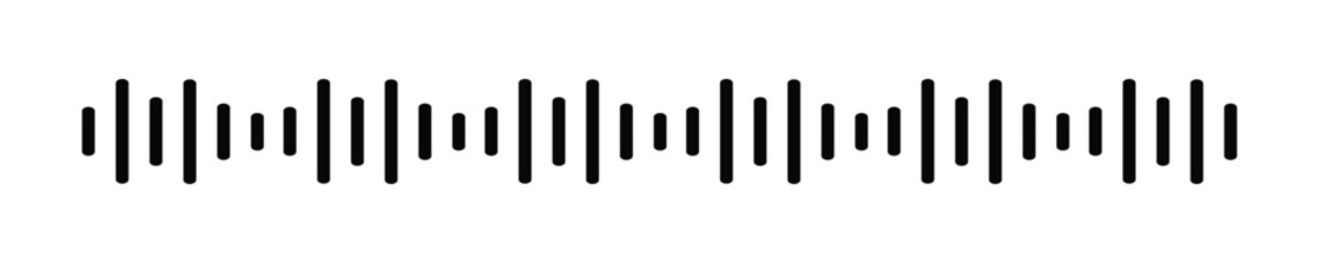 Music player sound bar. Audio speech spectrum noise collection. Sound waves of voice. Record interface. Equalizer icons with soundwave line  ,