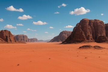 Naklejka premium Exploring the Stunning Desert Landscape of Wadi Rum