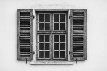 Fototapeta premium Classic monochrome window design with vintage charm