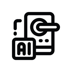 Fototapeta premium smart lock line icon. Clean and minimalist vector icon for websites, mobile apps, presentations, and logos. Fully scalable and customizable for any project.