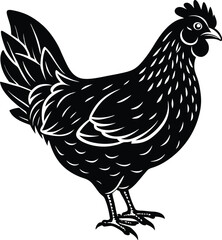 Simple silhouette of a chicken in front view © MD Abdul