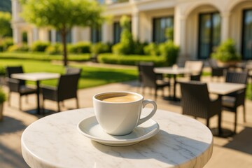 Morning coffee experience at a hotel during the weekend