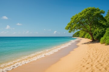 Scenic view of the shoreline and oceanic horizon