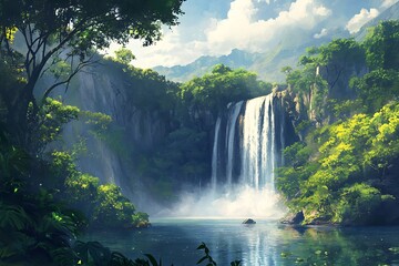 Fototapeta premium waterfall in the forest