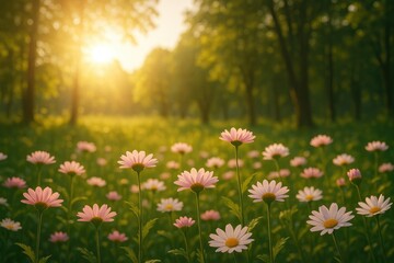 Fototapeta premium Stunning blossoms opening under the bright sun